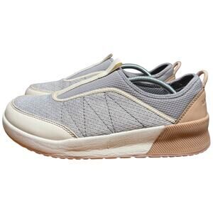 LANDS END Errand Runner Active Women's 9.5B Sneaker Slip On Gray Cream Casual